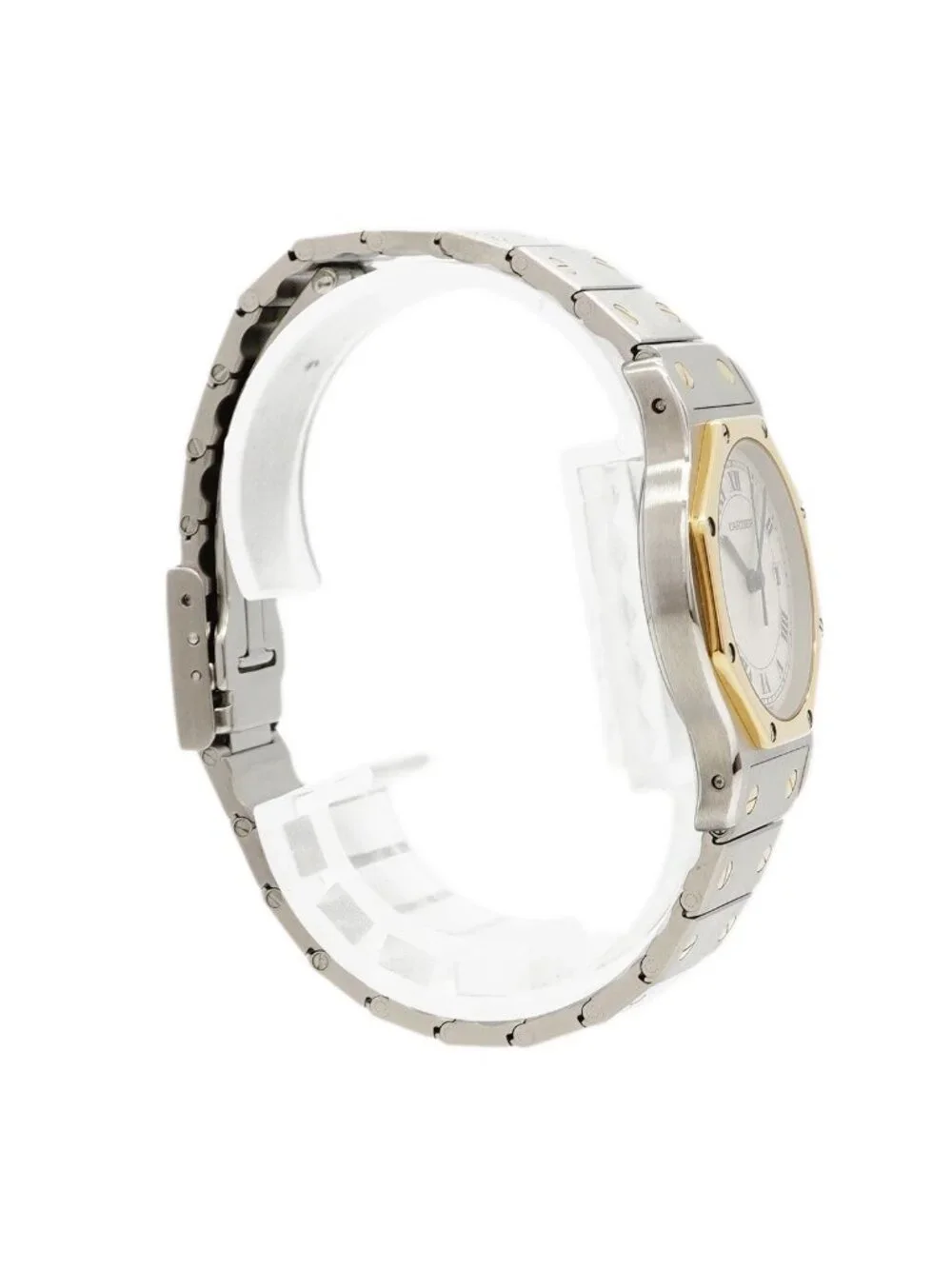 Cartier Santos Octagon LM Ivory Dial Watch